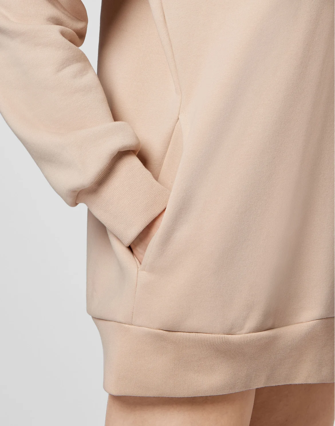 Leisurewear Hoodie dress Embroidery Signature, цвет: Бежевый