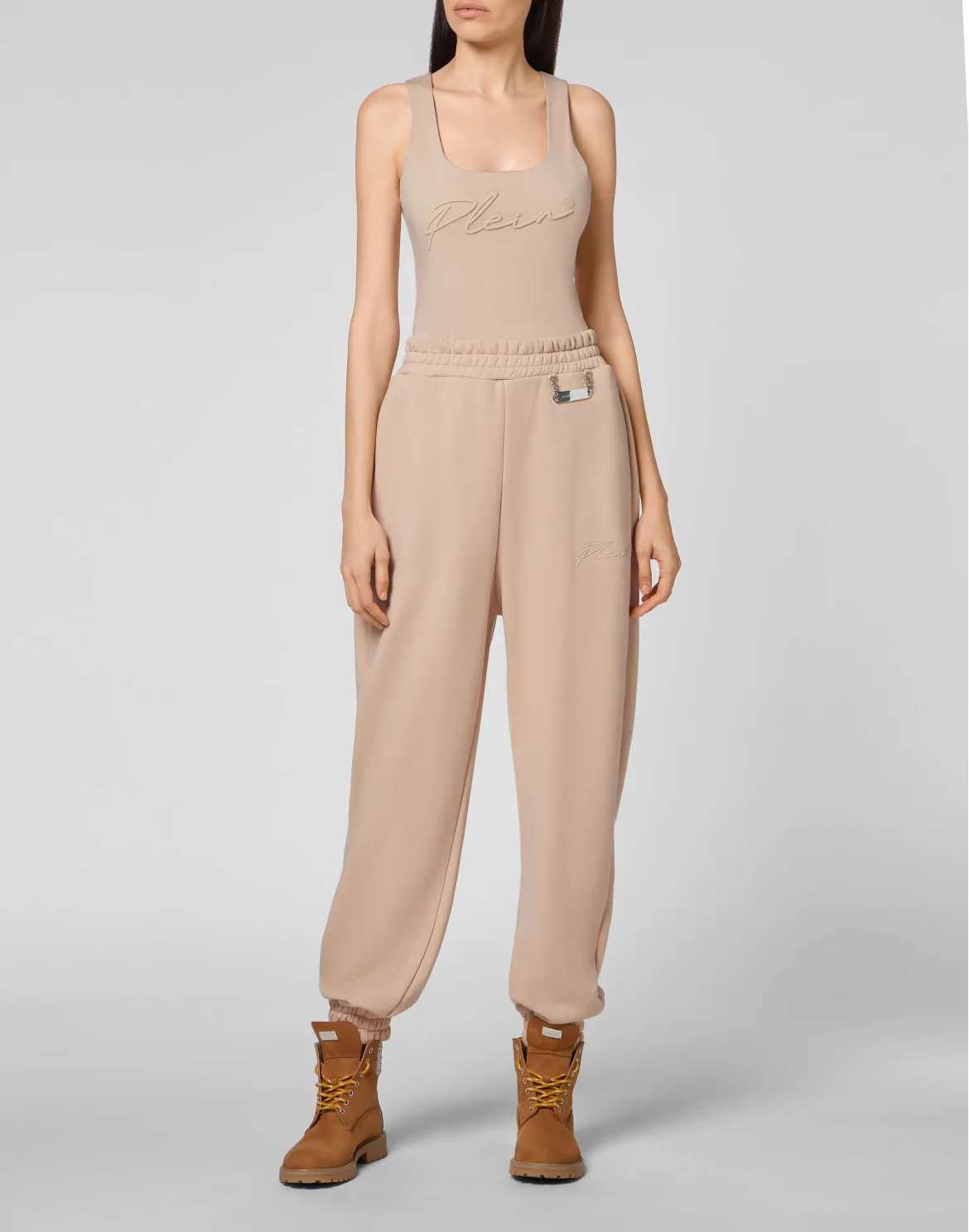 Leisurewear Trousers Embroidery Signature, цвет: Бежевый