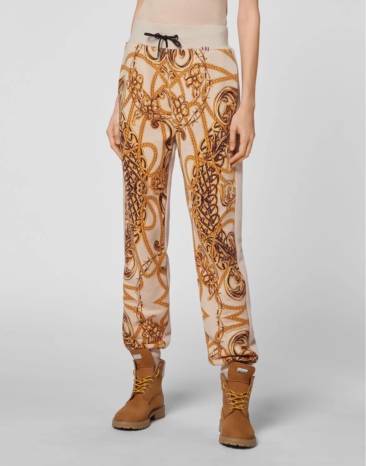 Jogging Trousers knit & fleece Jacquard New Baroque, цвет: Бежевый