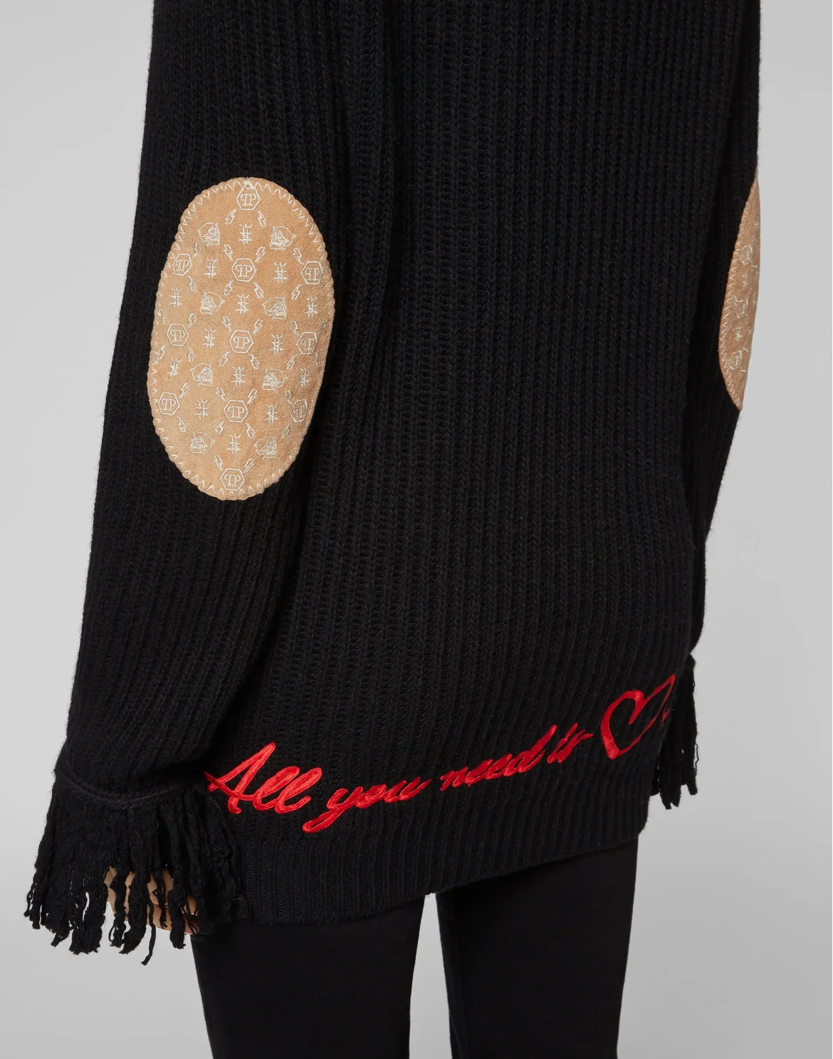 Cashmere 5 leisurewear Turtle Neck LS Embroidery Love Plein, цвет: Черный