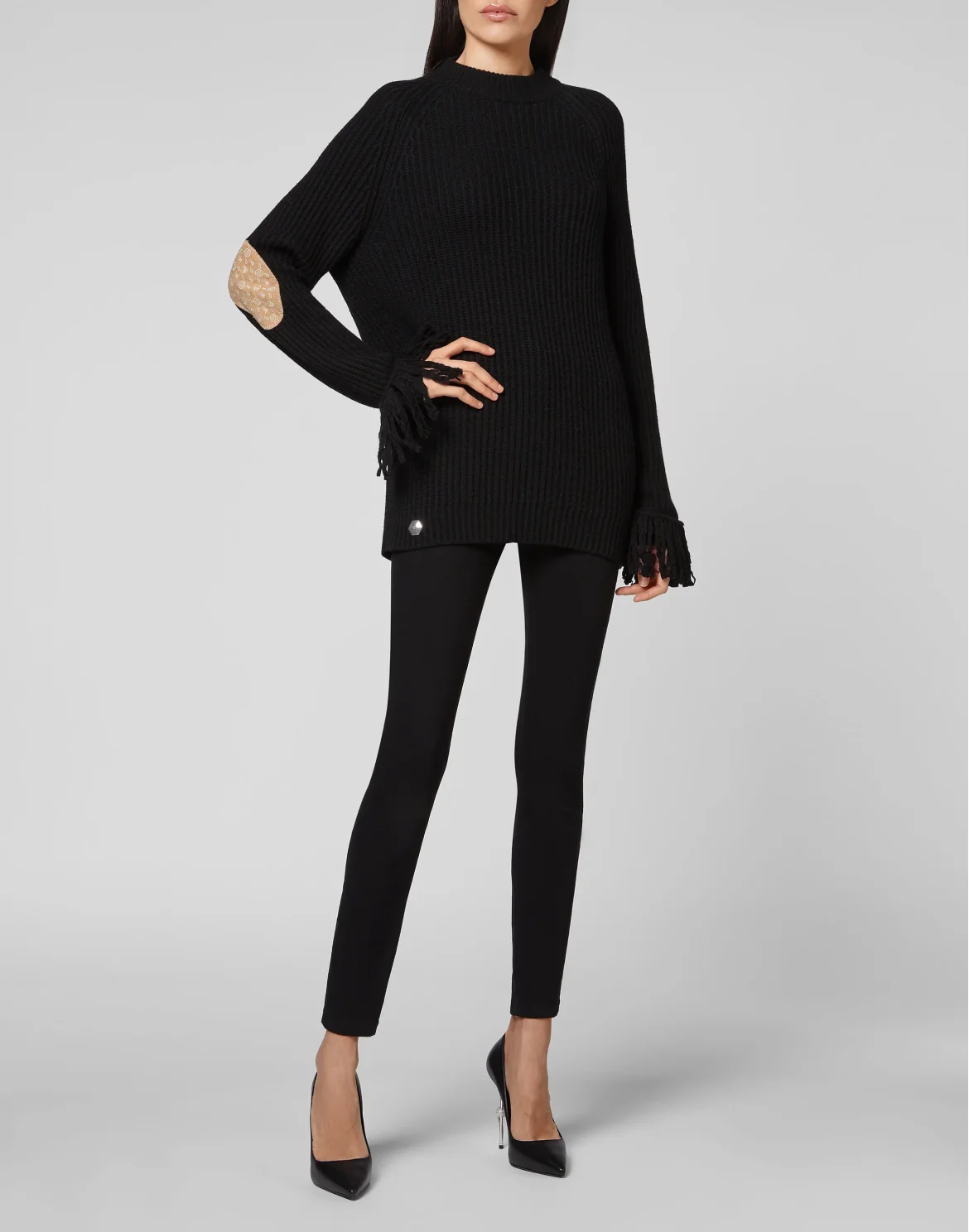 Cashmere 5 leisurewear Turtle Neck LS Embroidery Love Plein, цвет: Черный