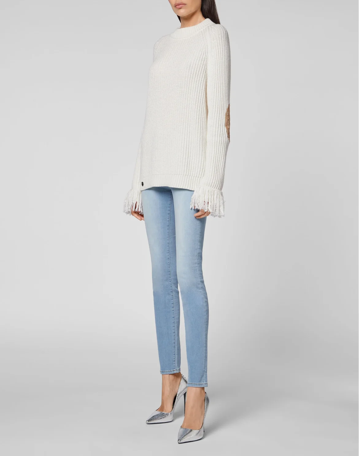 Cashmere 5 leisurewear Turtle Neck LS Embroidery Love Plein, цвет: Бежевый
