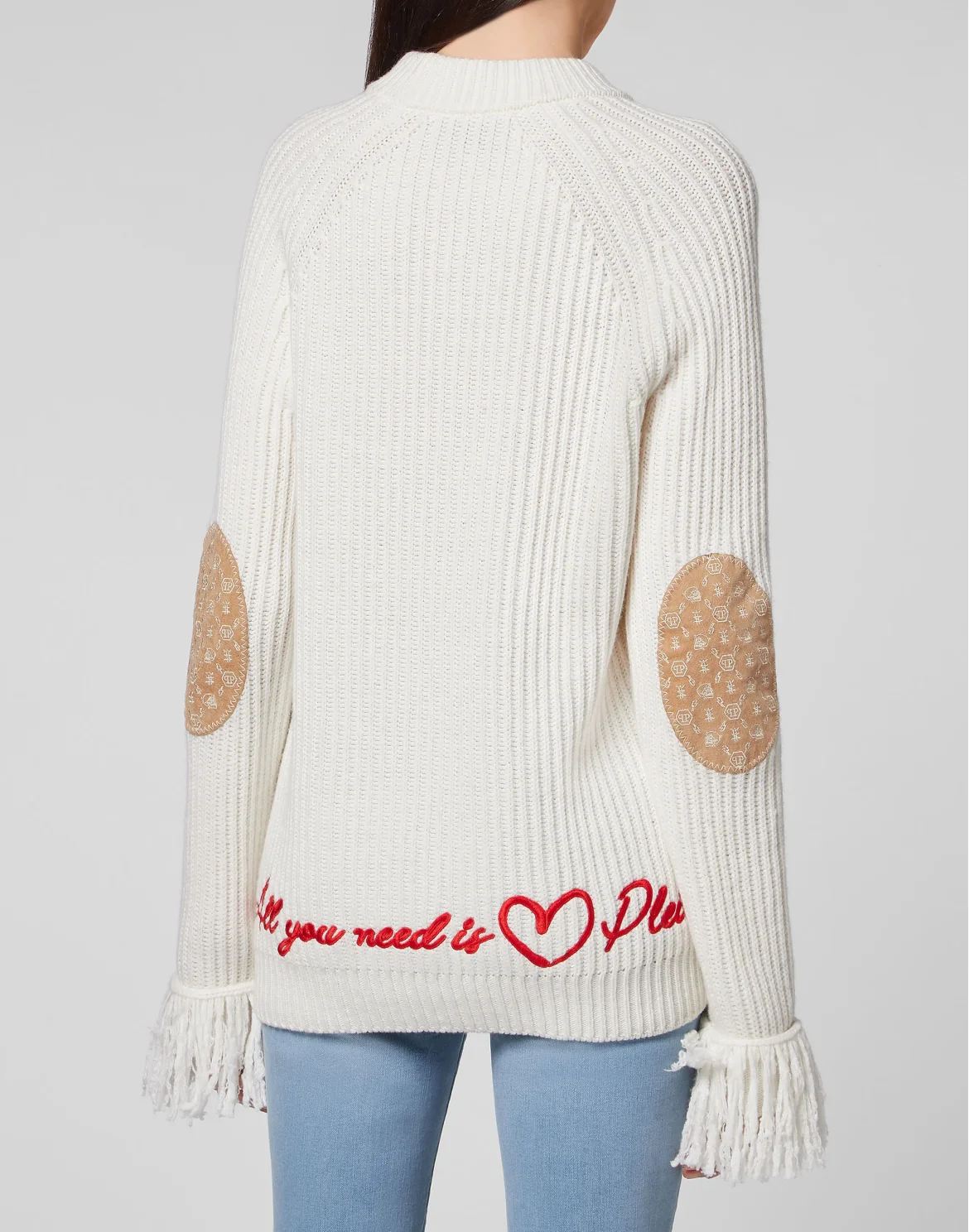 Cashmere 5 leisurewear Turtle Neck LS Embroidery Love Plein, цвет: Бежевый