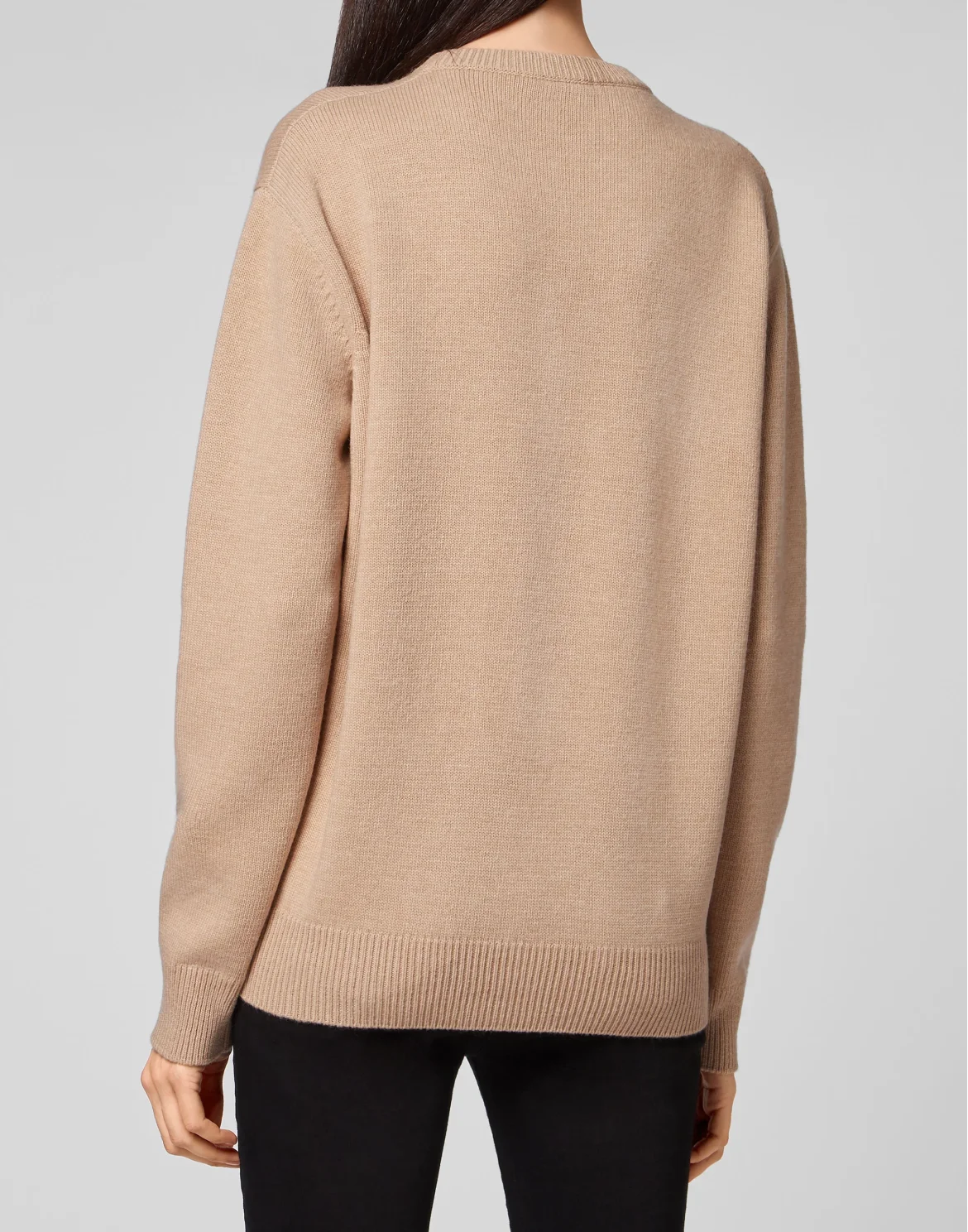 Pullover Round Neck LS Intarsia Skull, цвет: Бежевый