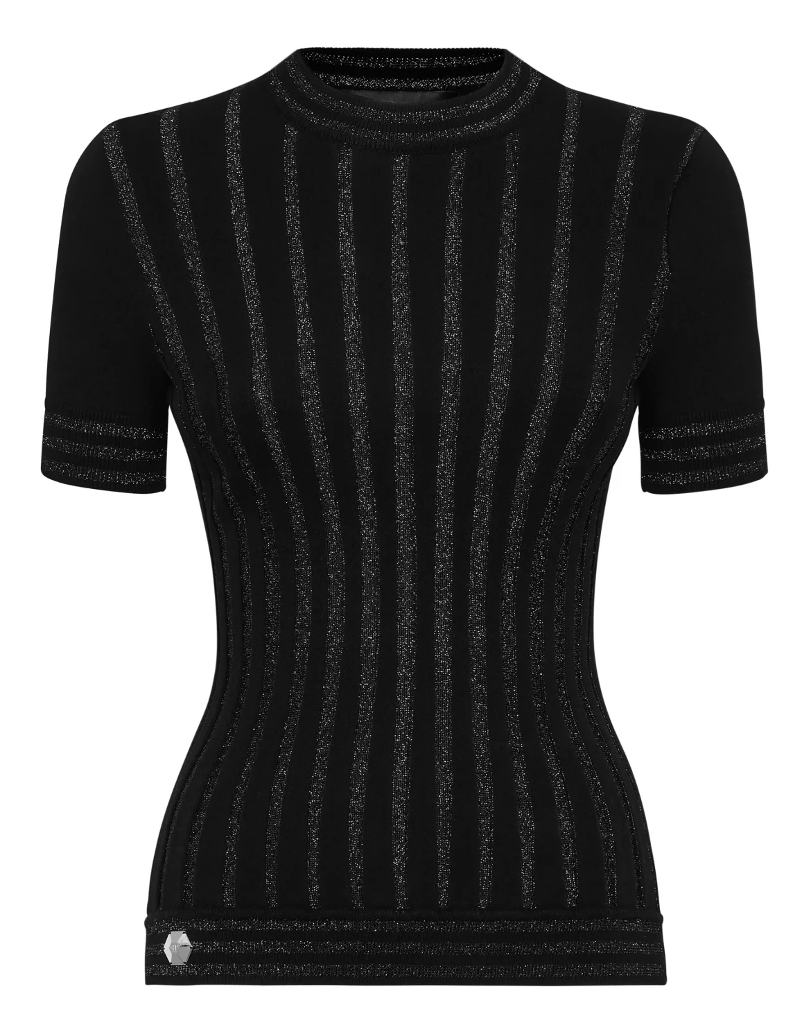 Knit T-shirt round Neck SS New Baroque, цвет: Черный
