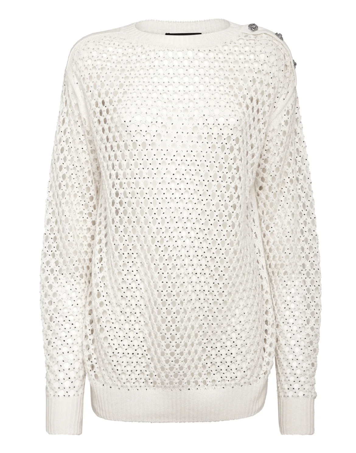 Cashmere 5 Pullover Round Neck LS Fishnet Crystal, цвет: Бежевый