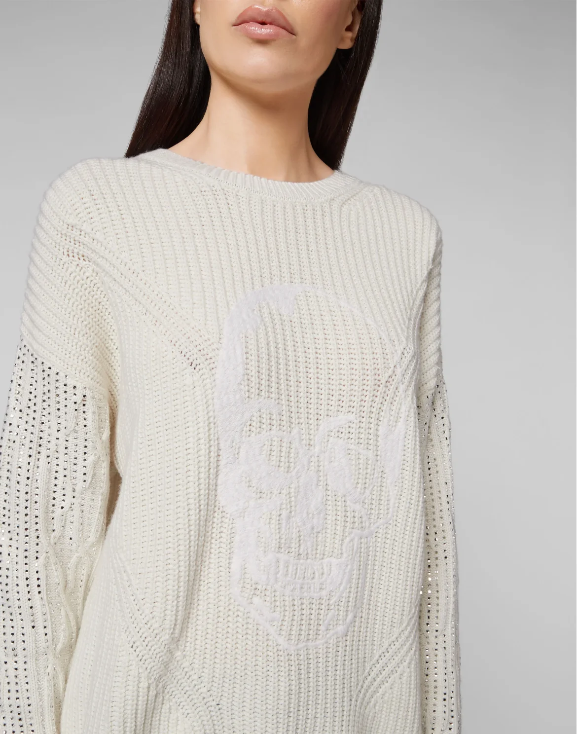 Cashmere 5 Pullover Round Neck LS Crystal Skull, цвет: Бежевый