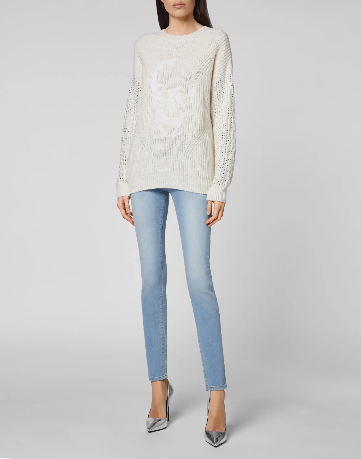 Cashmere 5 Pullover Round Neck LS Crystal Skull, цвет: Бежевый