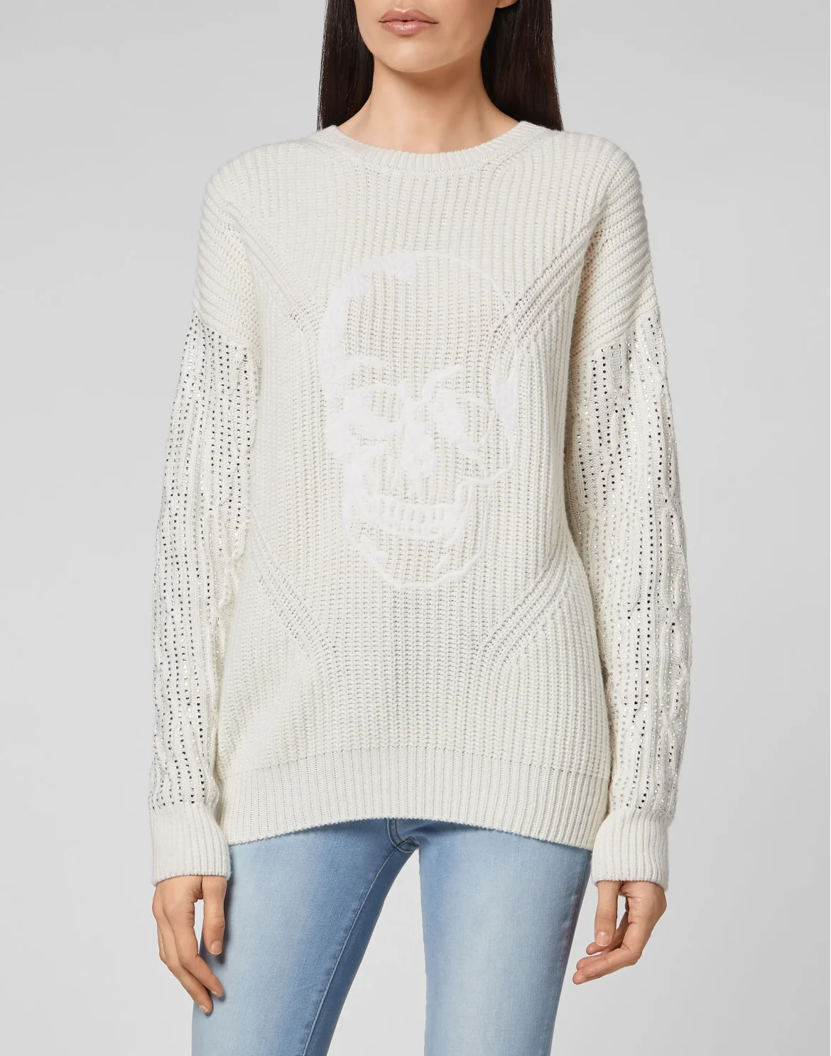Cashmere 5 Pullover Round Neck LS Crystal Skull, цвет: Бежевый