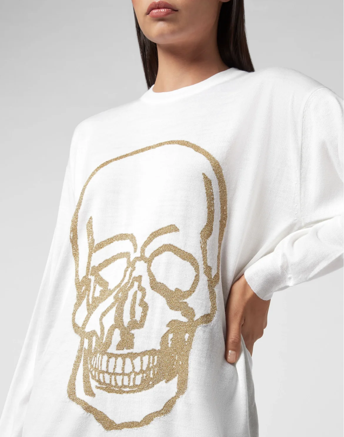 Wool Pullover Round Neck LS, цвет: Белый