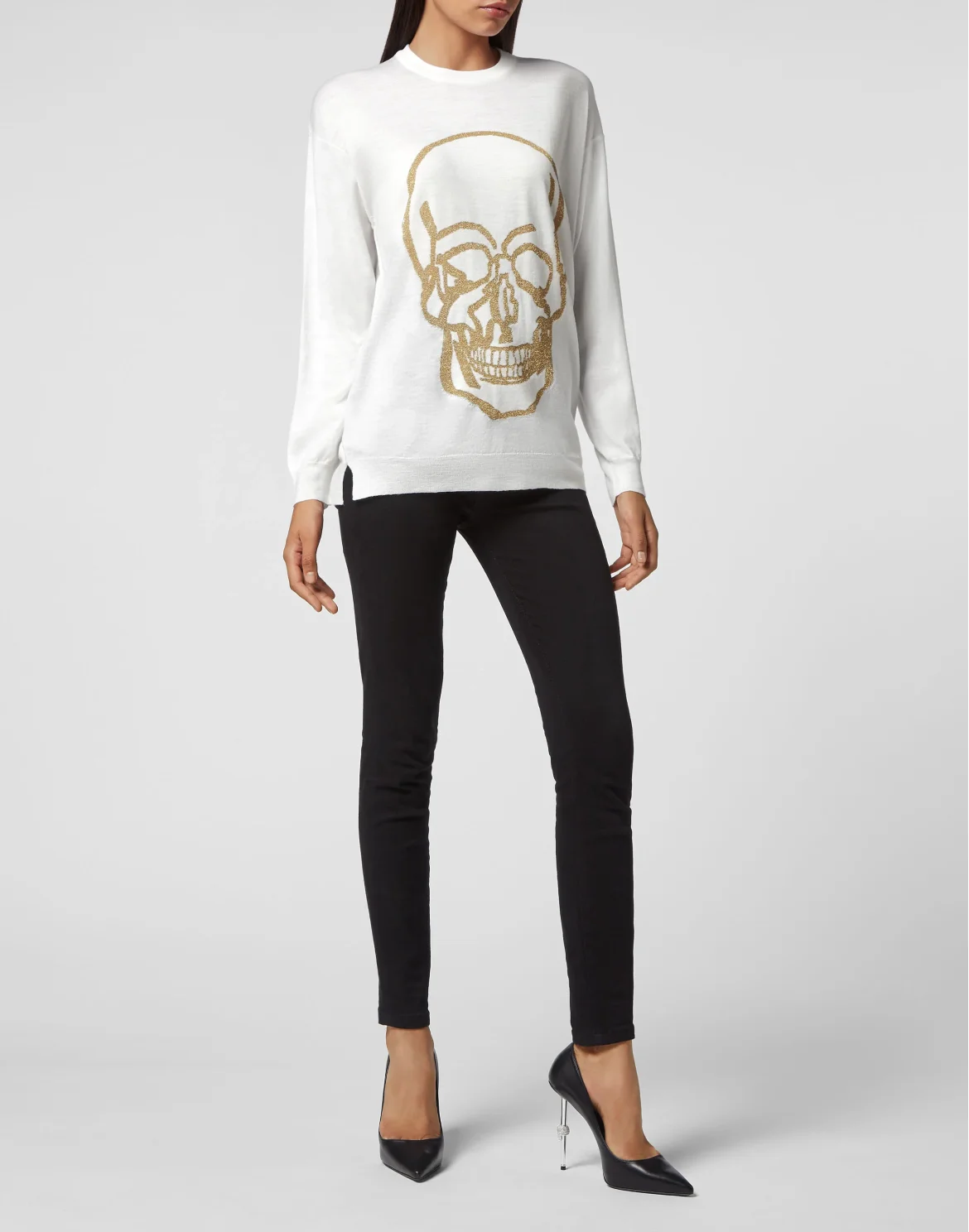 Wool Pullover Round Neck LS, цвет: Белый