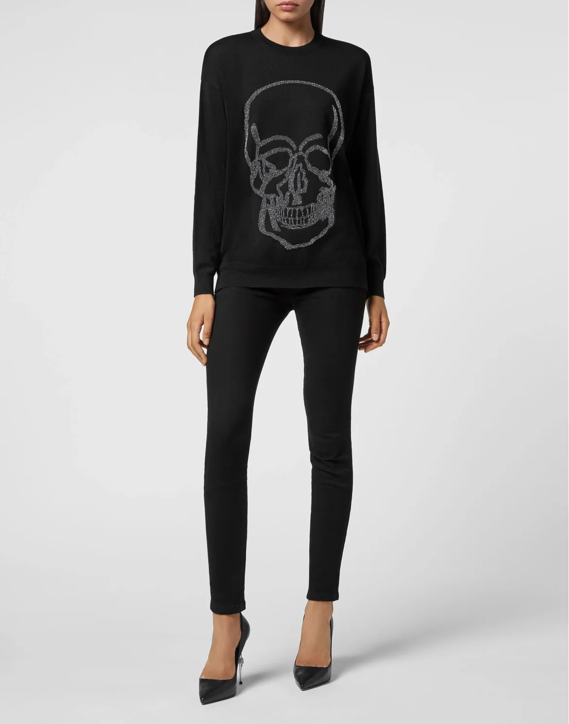 Wool Pullover Round Neck LS, цвет: Черный