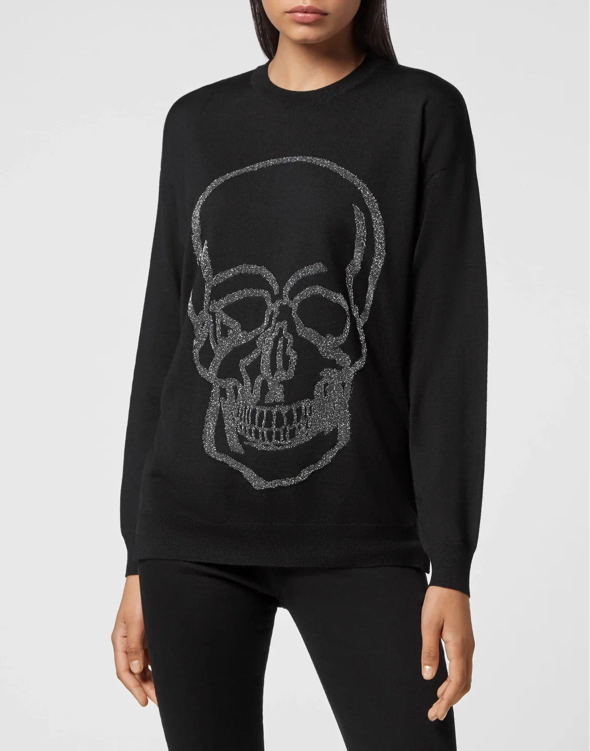 Wool Pullover Round Neck LS, цвет: Черный