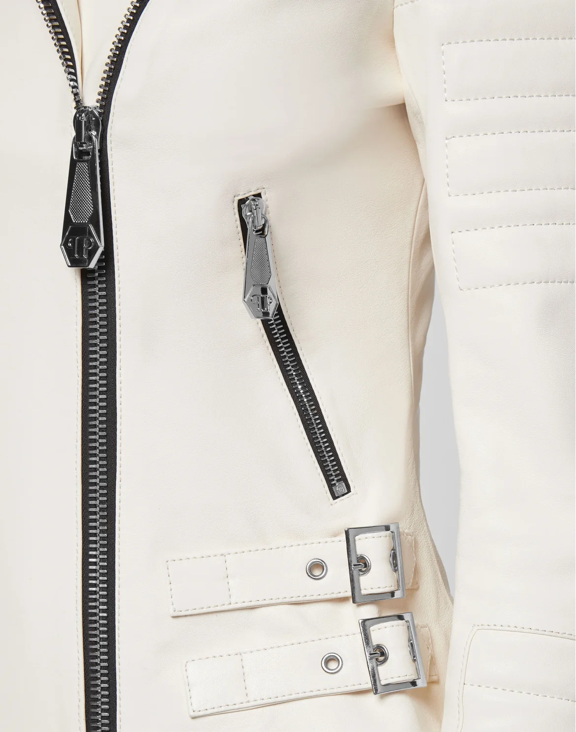 Lambskin Moto Biker Iconic Plein, цвет: Бежевый