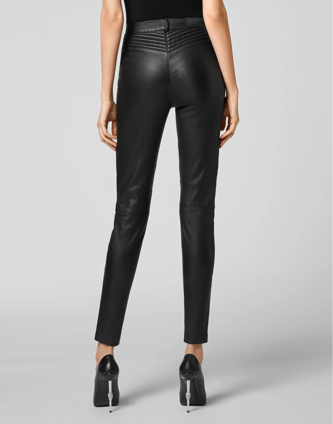 Lambskin Stretch  Super High Waist Biker  Iconic Plein, цвет: Черный