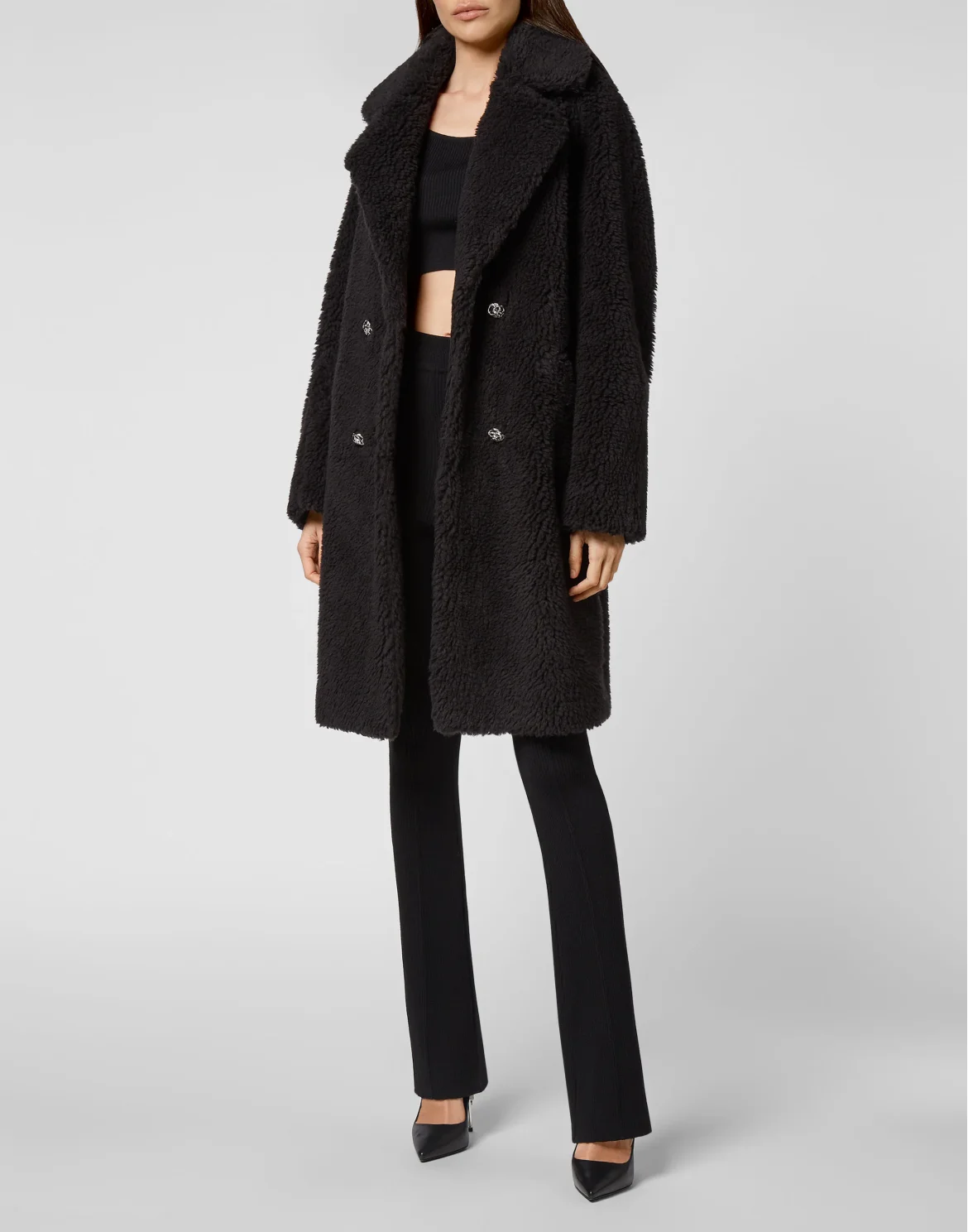 Coat Long Iconic Plein, цвет: Черный