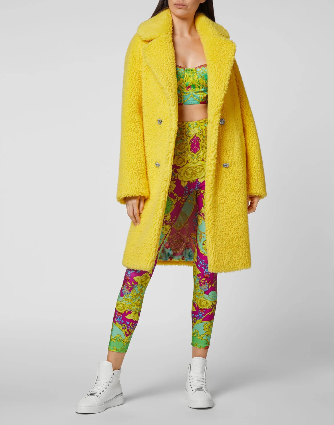 Coat Long Iconic Plein, цвет: Желтый
