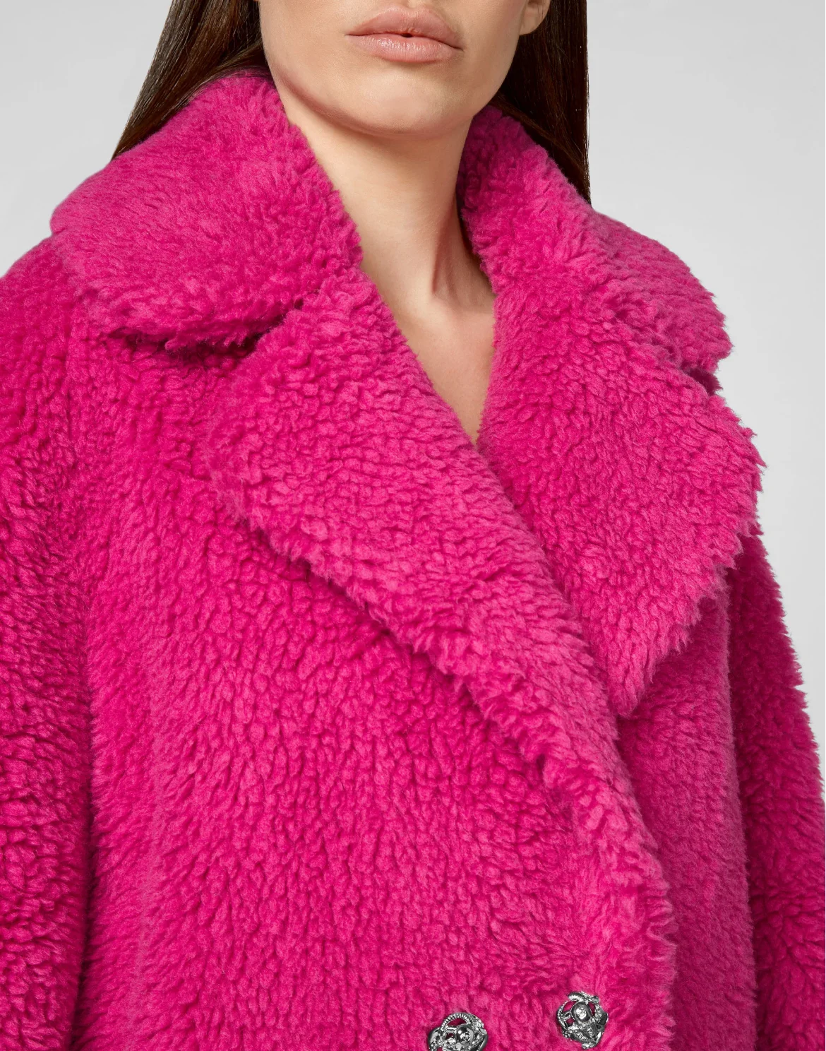 Coat Long Iconic Plein, цвет: Розовый