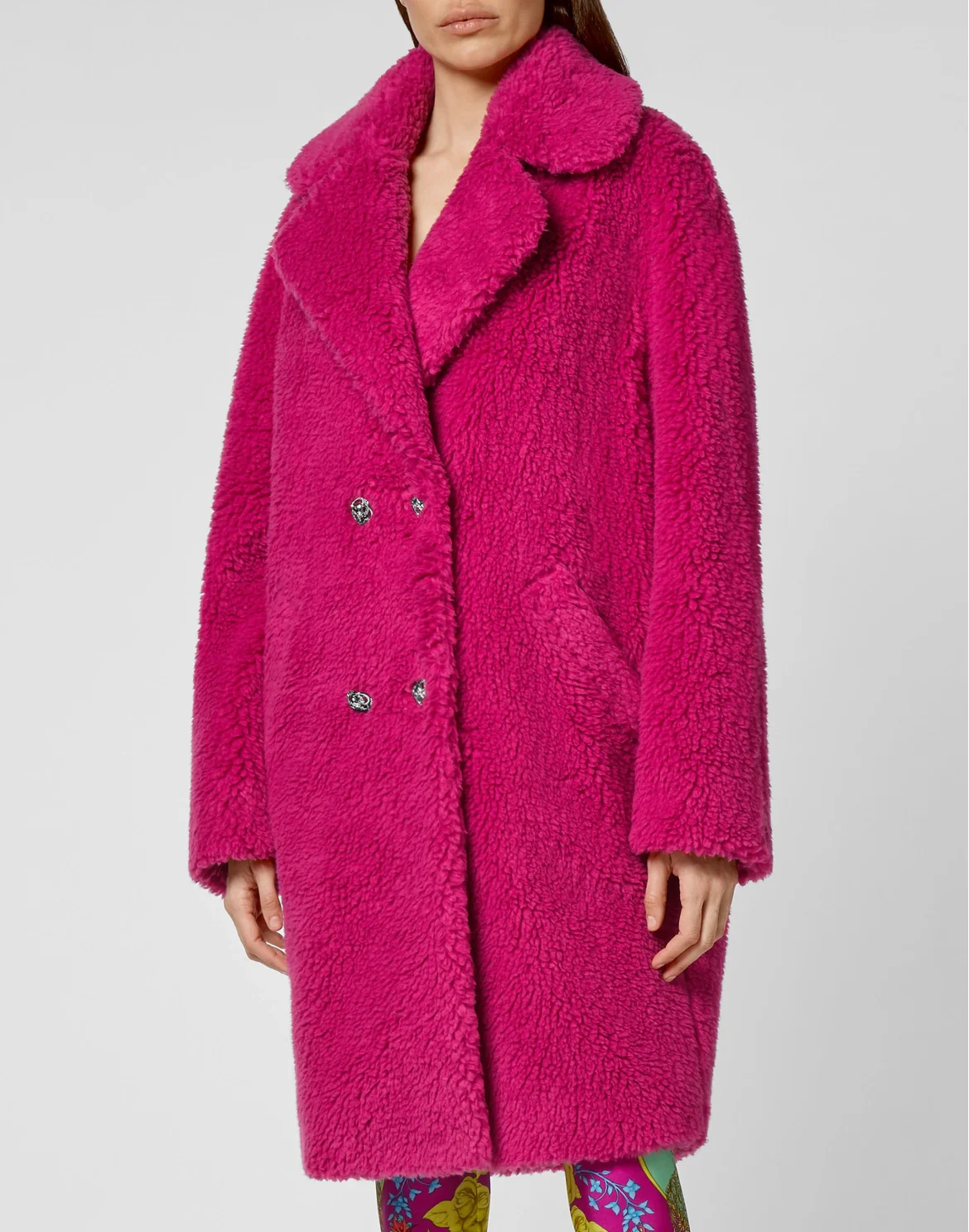 Coat Long Iconic Plein, цвет: Розовый