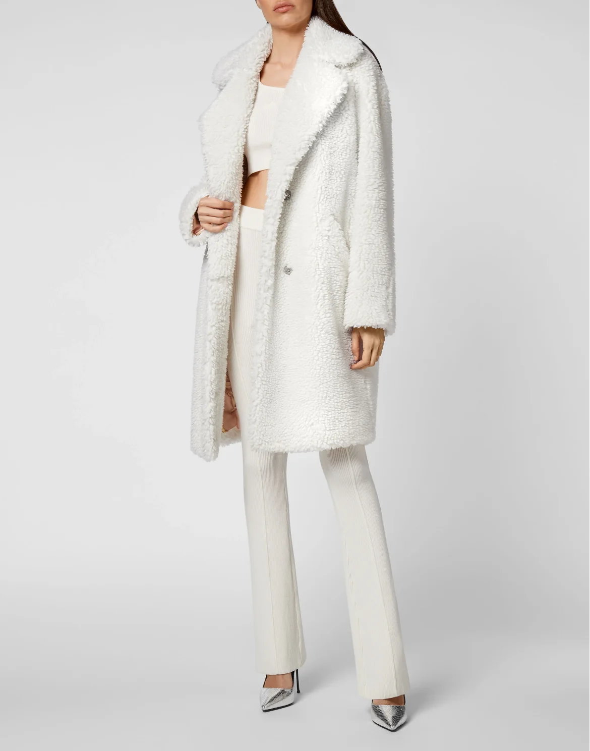 Coat Long Iconic Plein, цвет: Бежевый