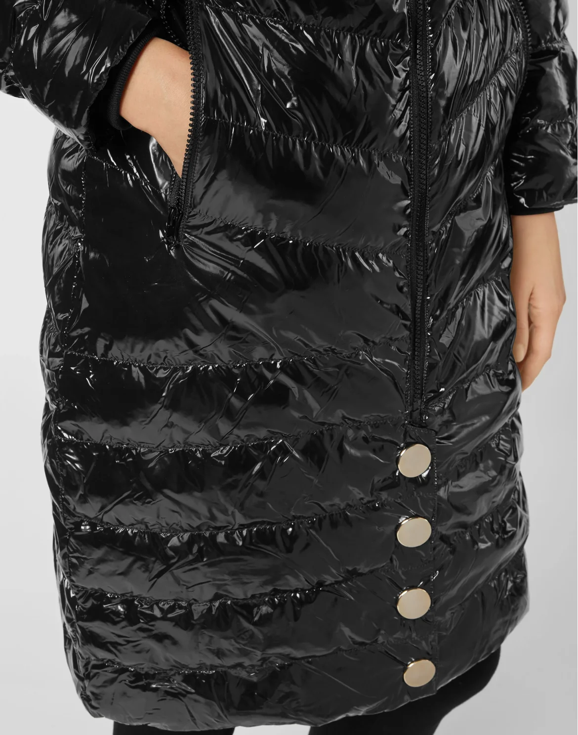 Nylon Long Down Jacket, цвет: Черный