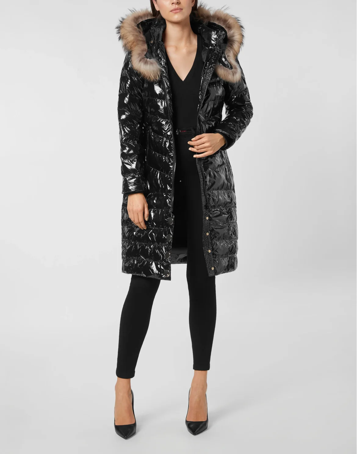 Nylon Long Down Jacket, цвет: Черный