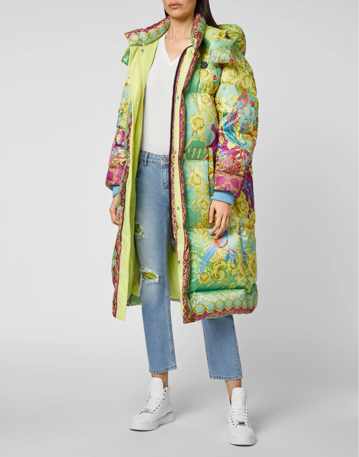 Nylon Bomber Long print New Baroque, цвет: Мультиколор