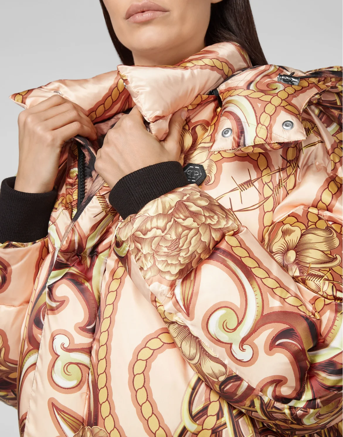 Nylon Bomber Long print New Baroque, цвет: Бежевый