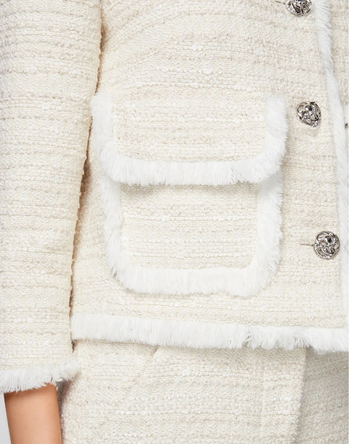 Bouclé Jacket Embroidery, цвет: Бежевый