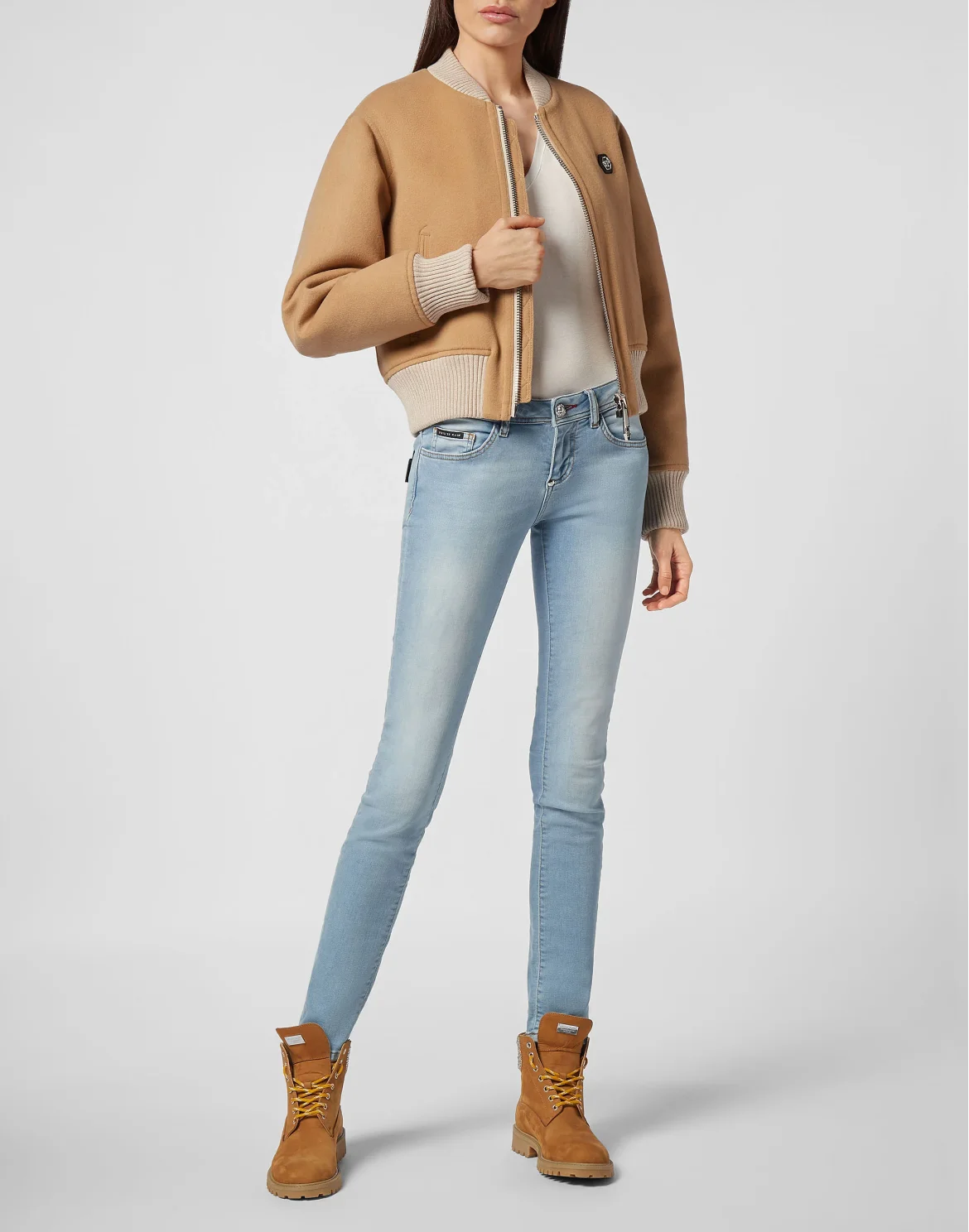 Bomber oversize Iconic Plein, цвет: Бежевый