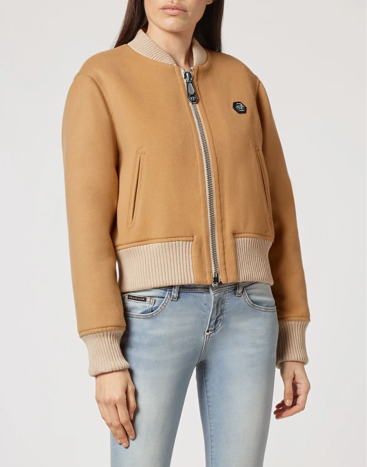 Bomber oversize Iconic Plein, цвет: Бежевый