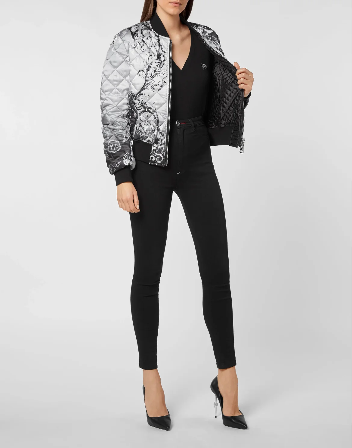 Bomber matelassè New Baroque, цвет: Черный