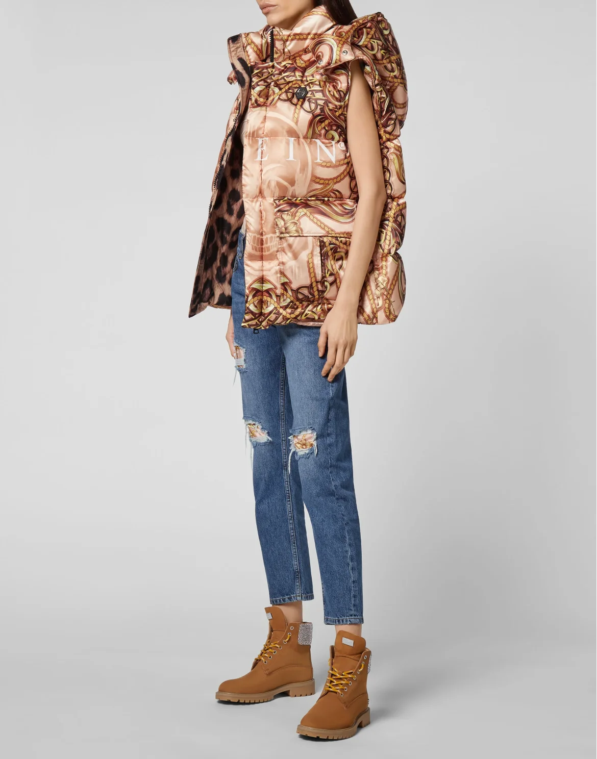 Nylon Short Vest print New Baroque, цвет: Бежевый