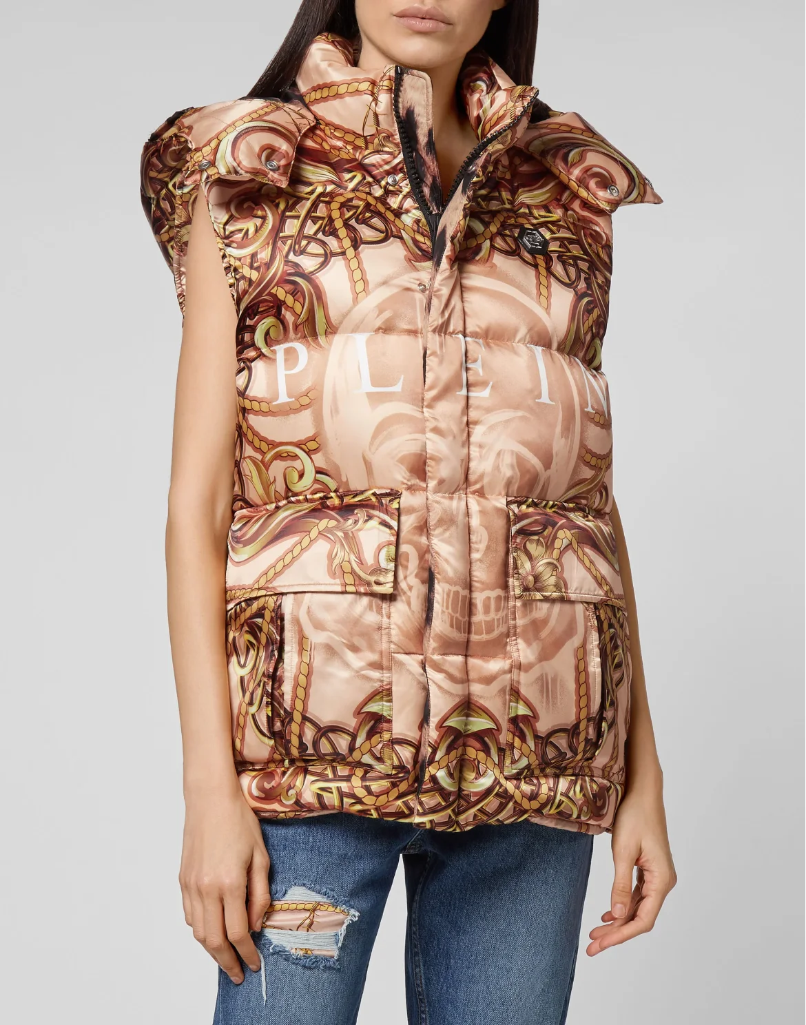 Nylon Short Vest print New Baroque, цвет: Бежевый