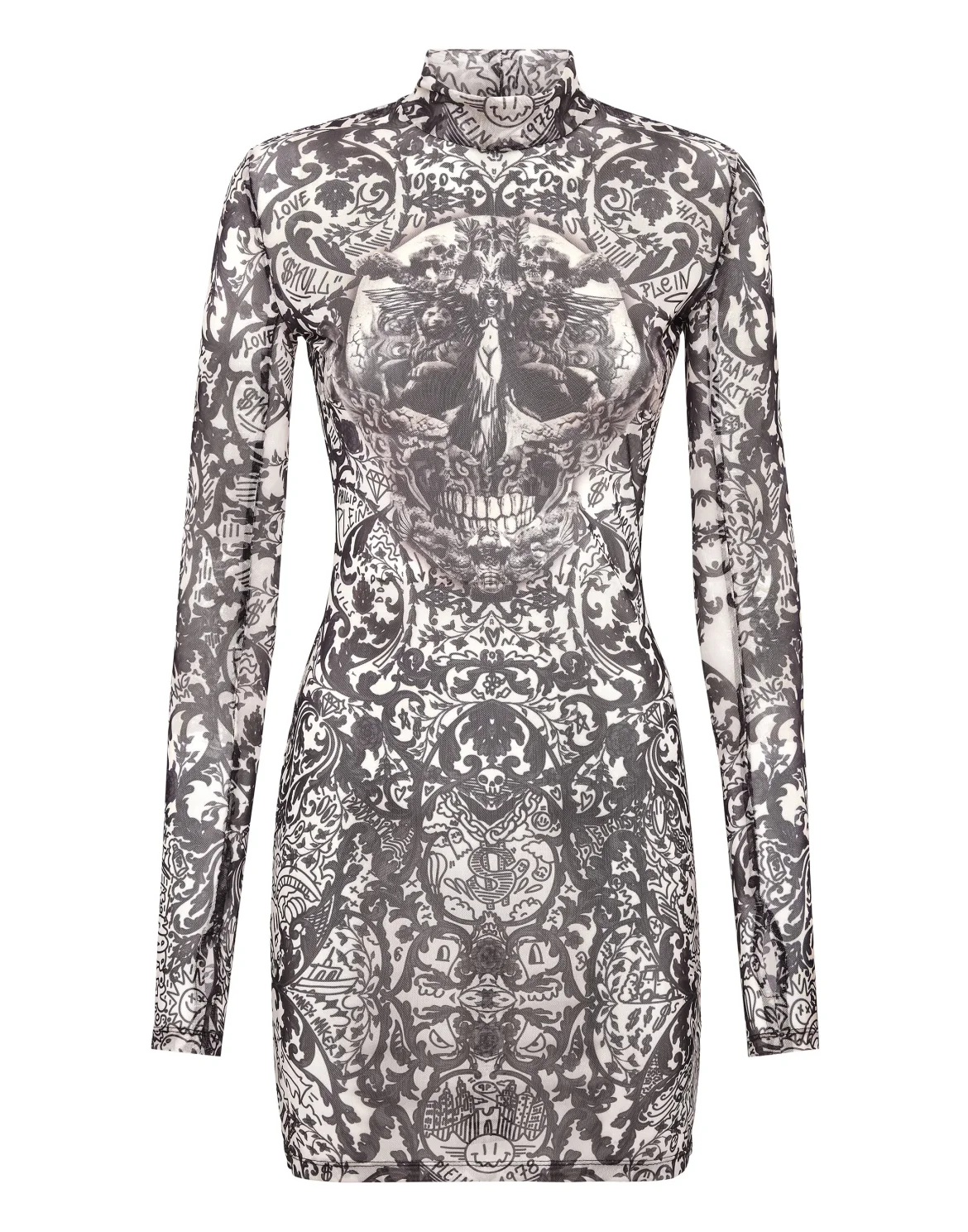 Short Dress Stretch Printed Tulle New Baroque, цвет: Розовый
