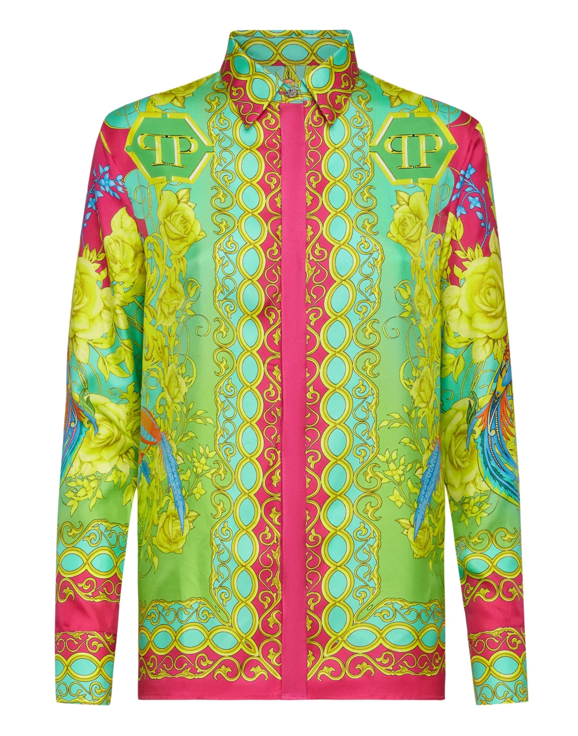 Silk Shirt Ls New Baroque, цвет: Мультиколор