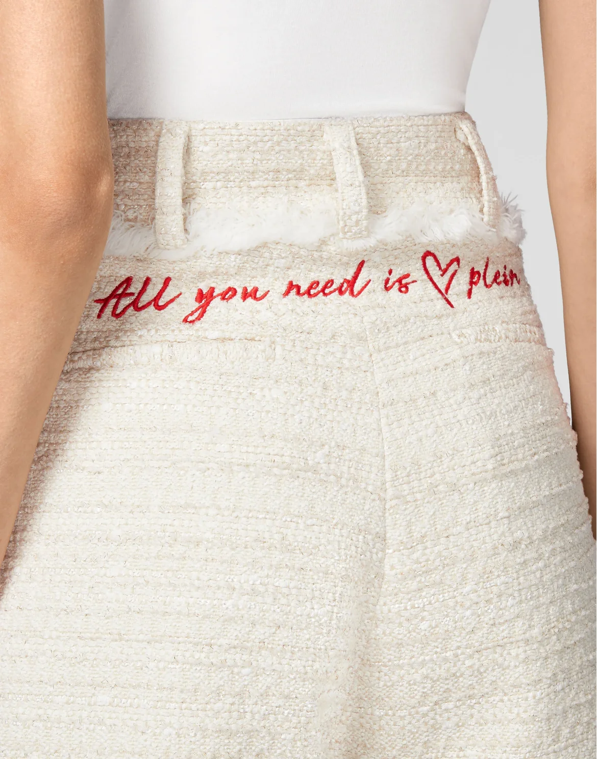 Bouclé Short Trousers Embroidery, цвет: Бежевый