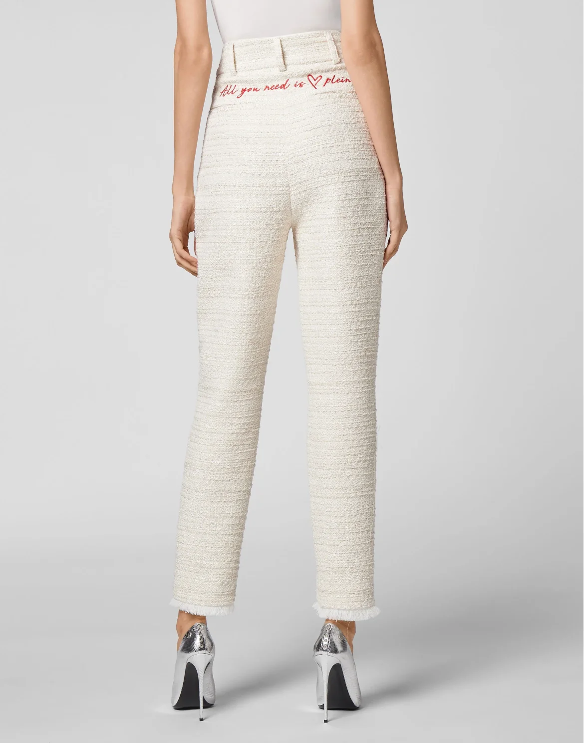 Bouclé Long Trousers Embroidery, цвет: Бежевый