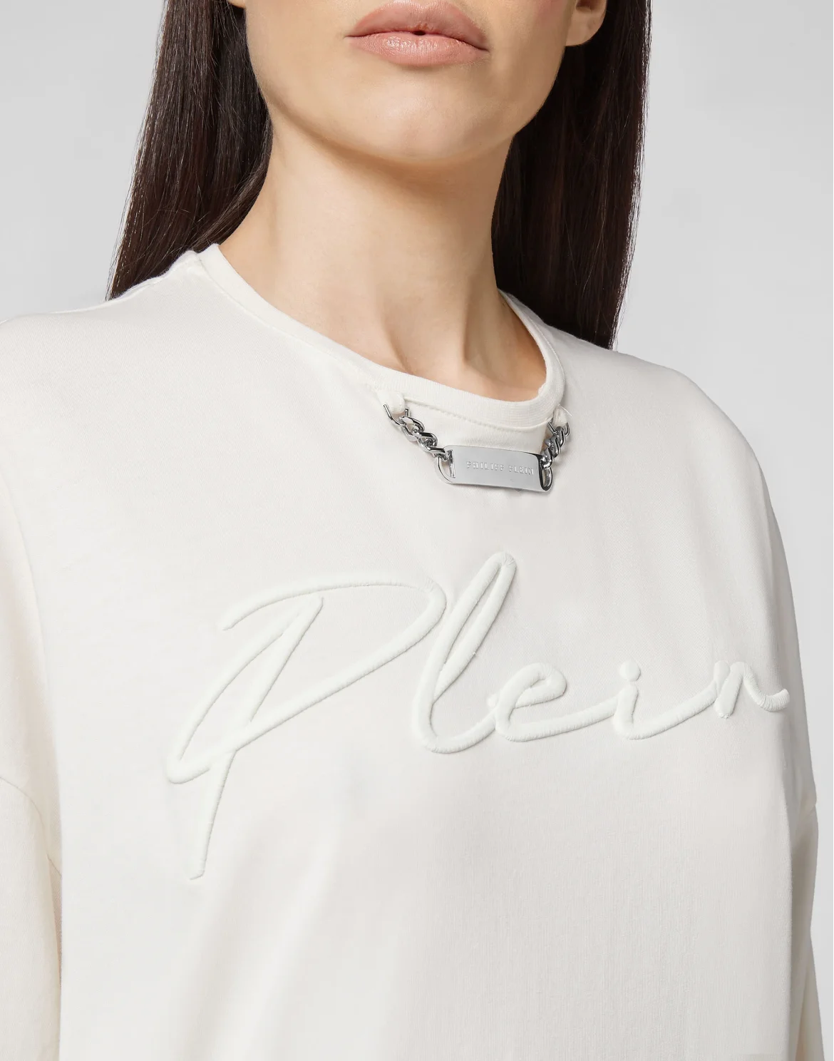 Leisurewear T-shirt Dress Embroidery Signature, цвет: Бежевый