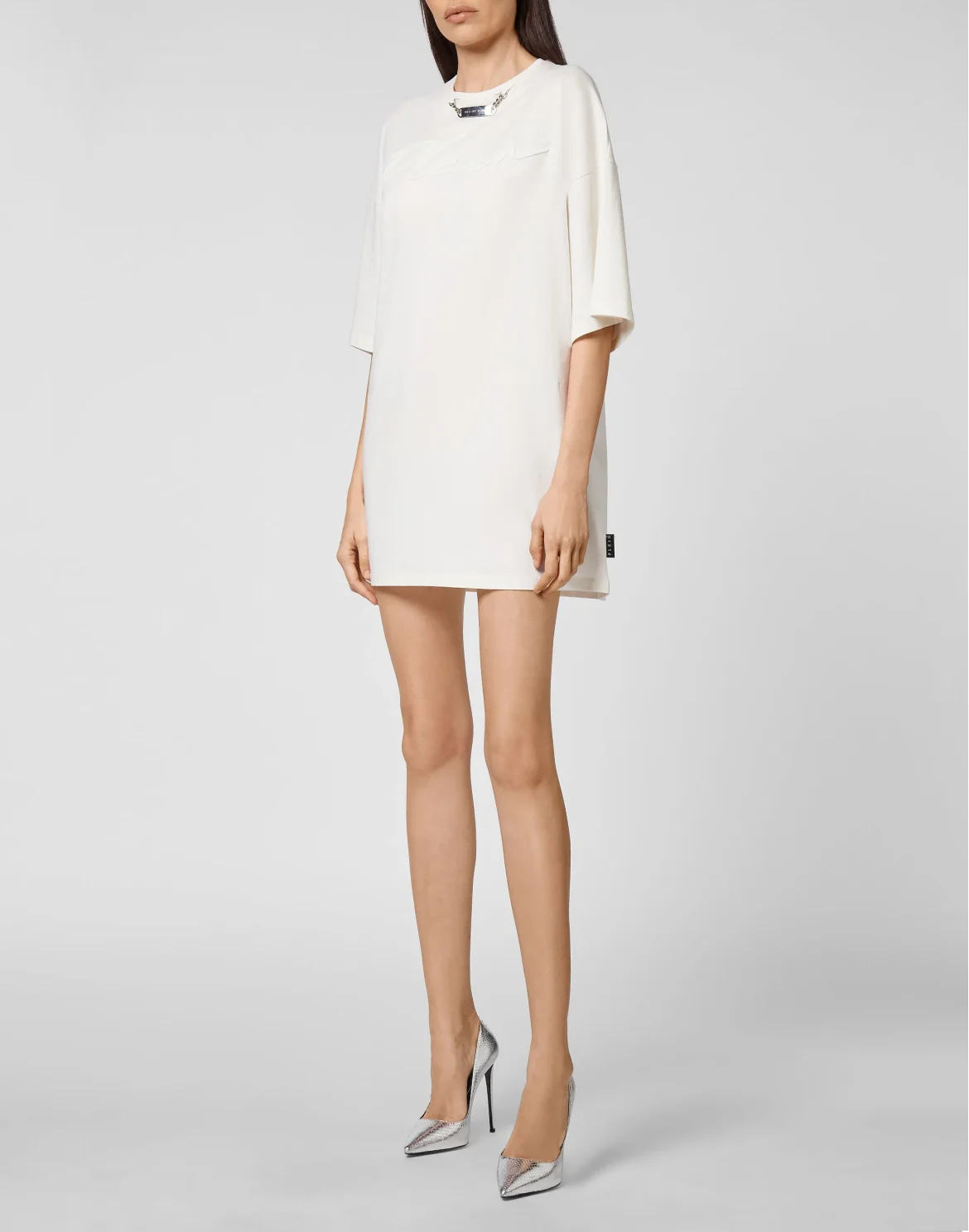 Leisurewear T-shirt Dress Embroidery Signature, цвет: Бежевый
