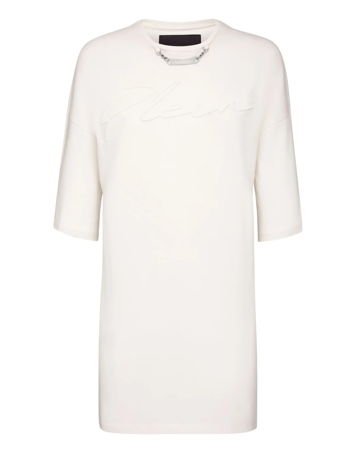 Leisurewear T-shirt Dress Embroidery Signature, цвет: Бежевый