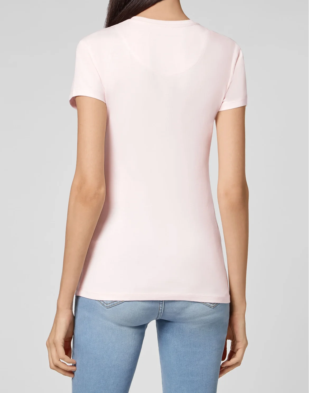 Satin T-shirt Round Neck SS Embroidery Signature, цвет: Розовый