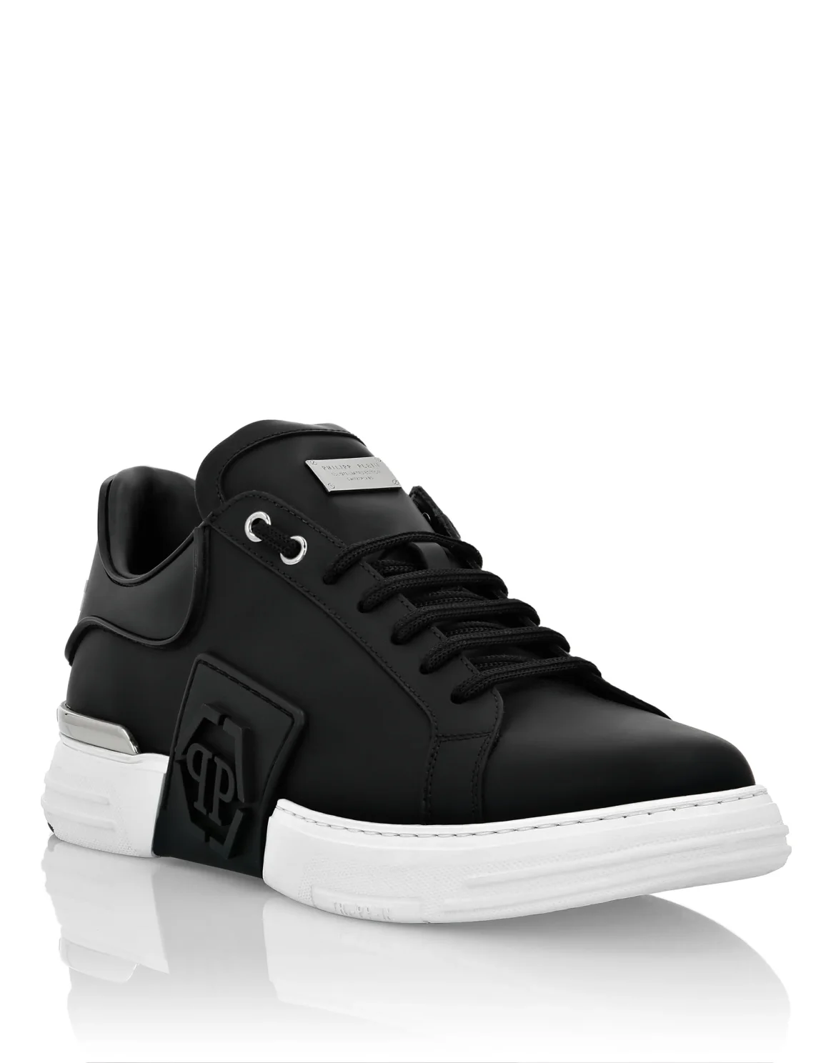 Rubber Leather PHANTOM KICK$ Lo-Top Sneakers Iconic Plein, цвет: Черный
