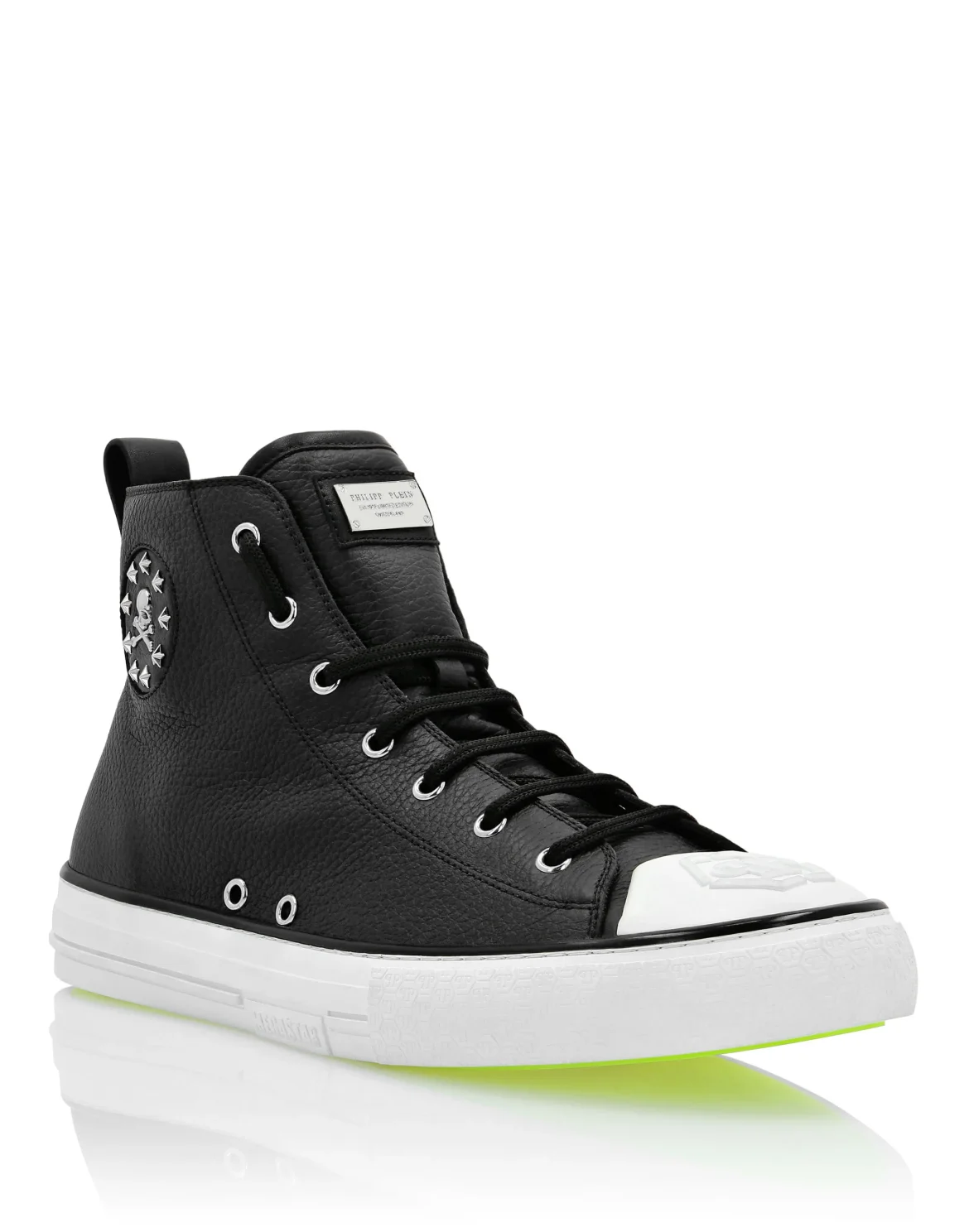Leather Hi-Top Sneakers Megastar, цвет: Черный