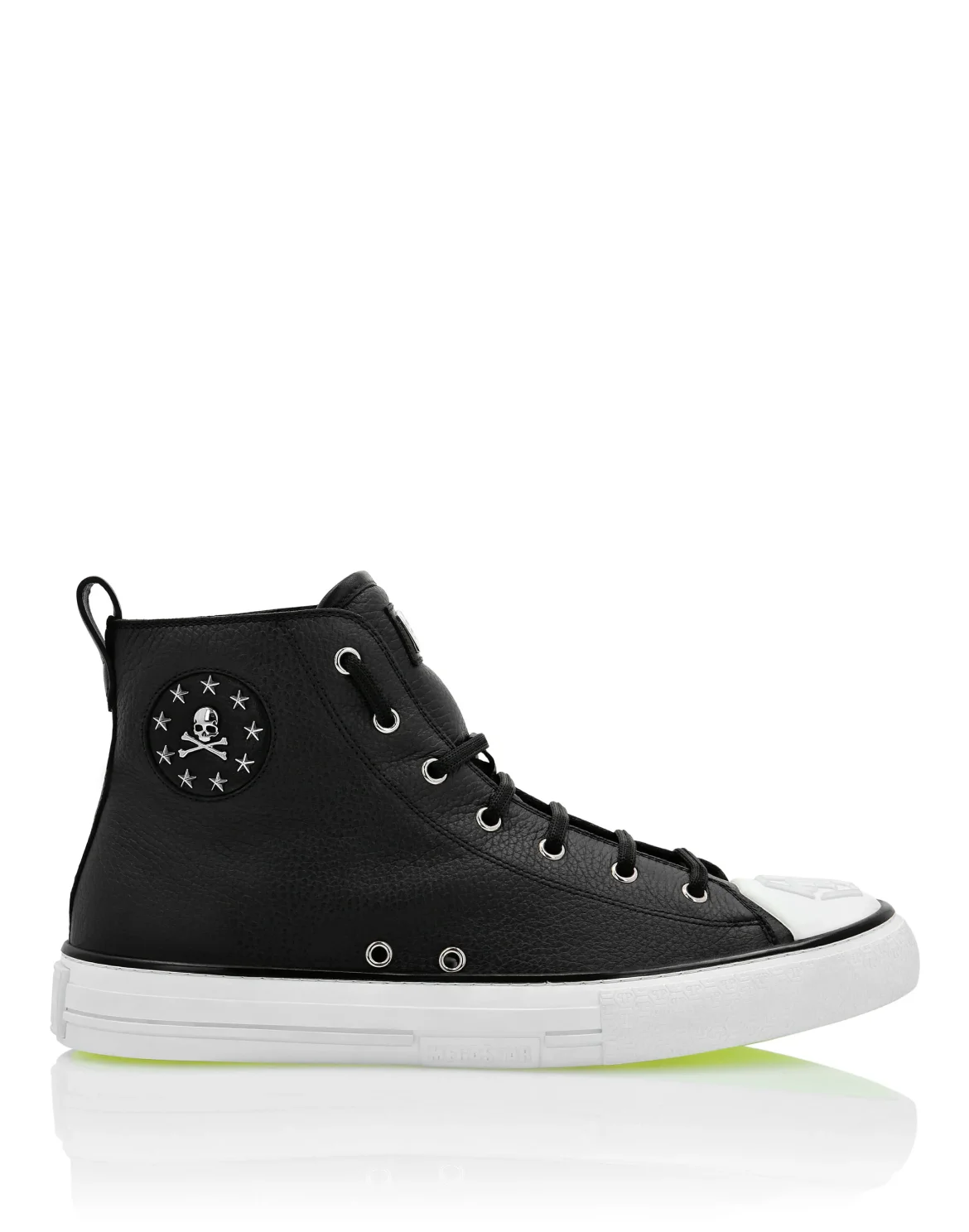 Leather Hi-Top Sneakers Megastar, цвет: Черный