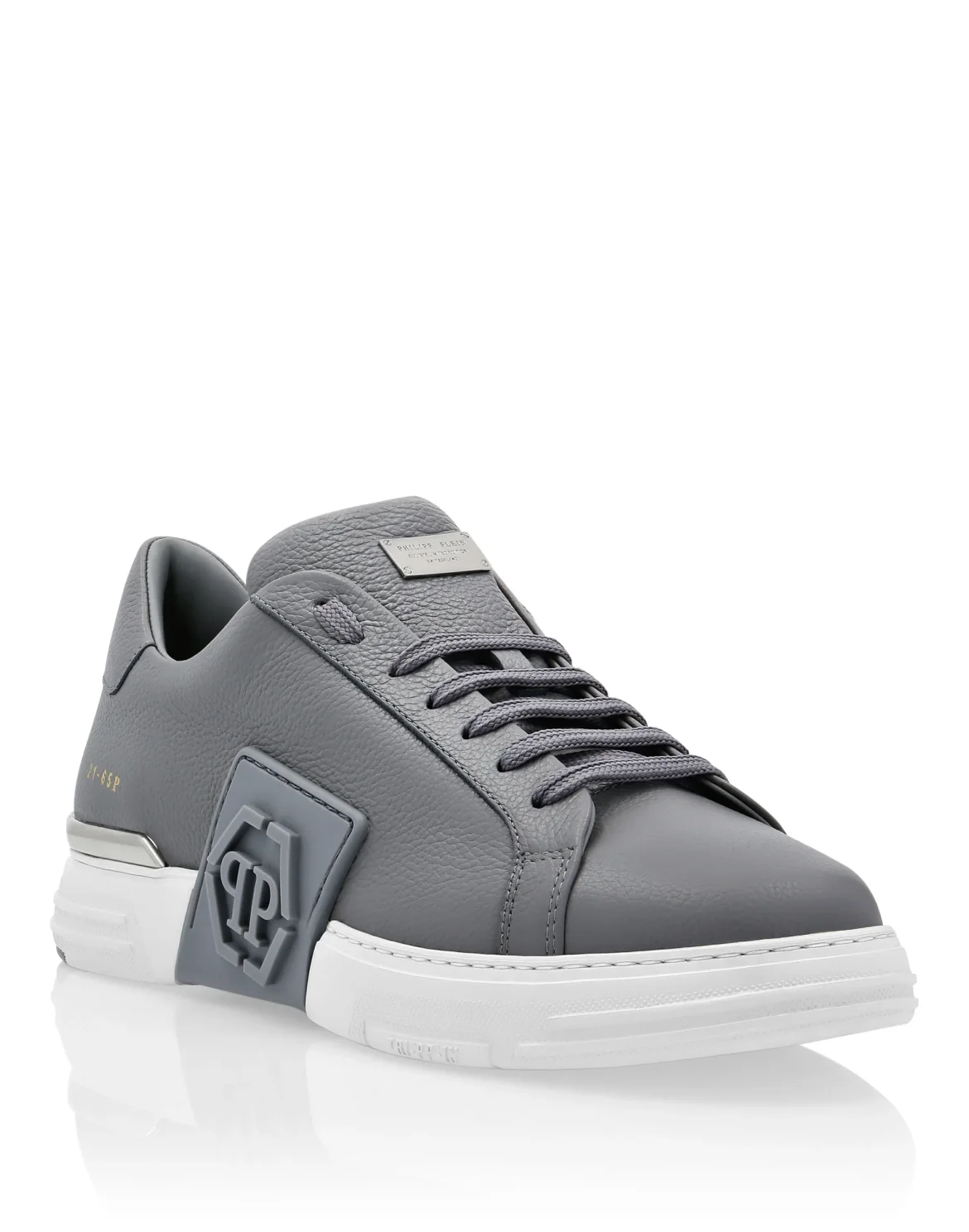 LO-TOP SNEAKERS PHANTOM KICK$ LEATHER HEXAGON, цвет: Серый