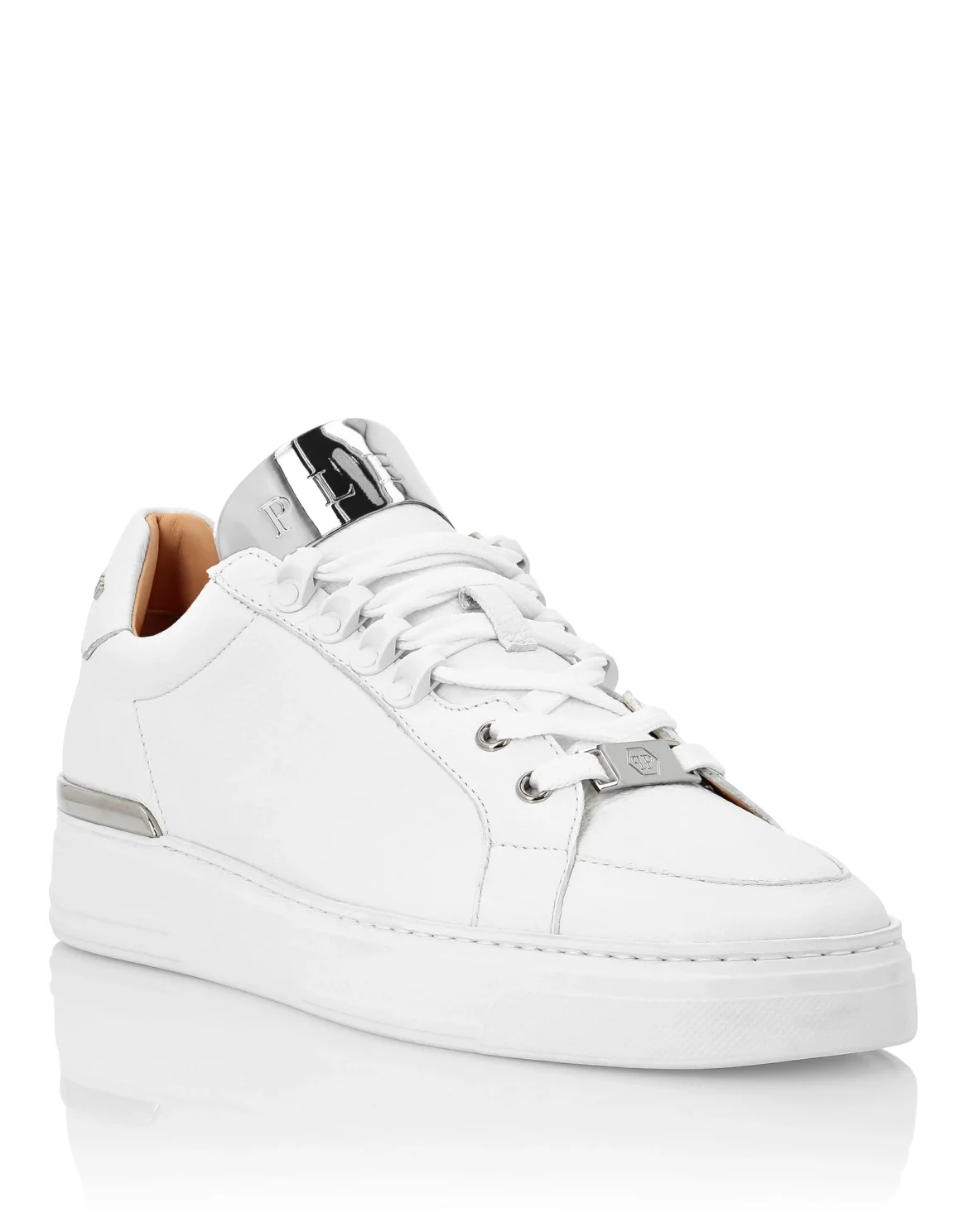 LO-TOP SNEAKERS SILVER $URFER LEATHER, цвет: Белый