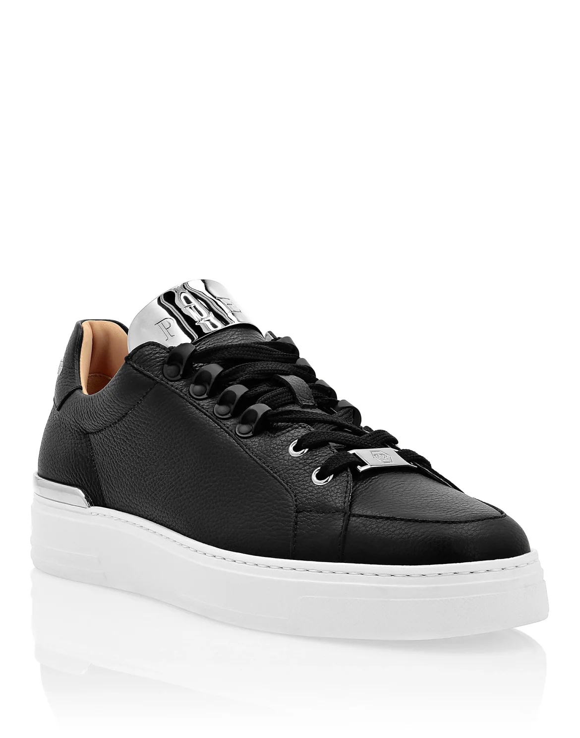 LO-TOP SNEAKERS SILVER $URFER LEATHER, цвет: Черный