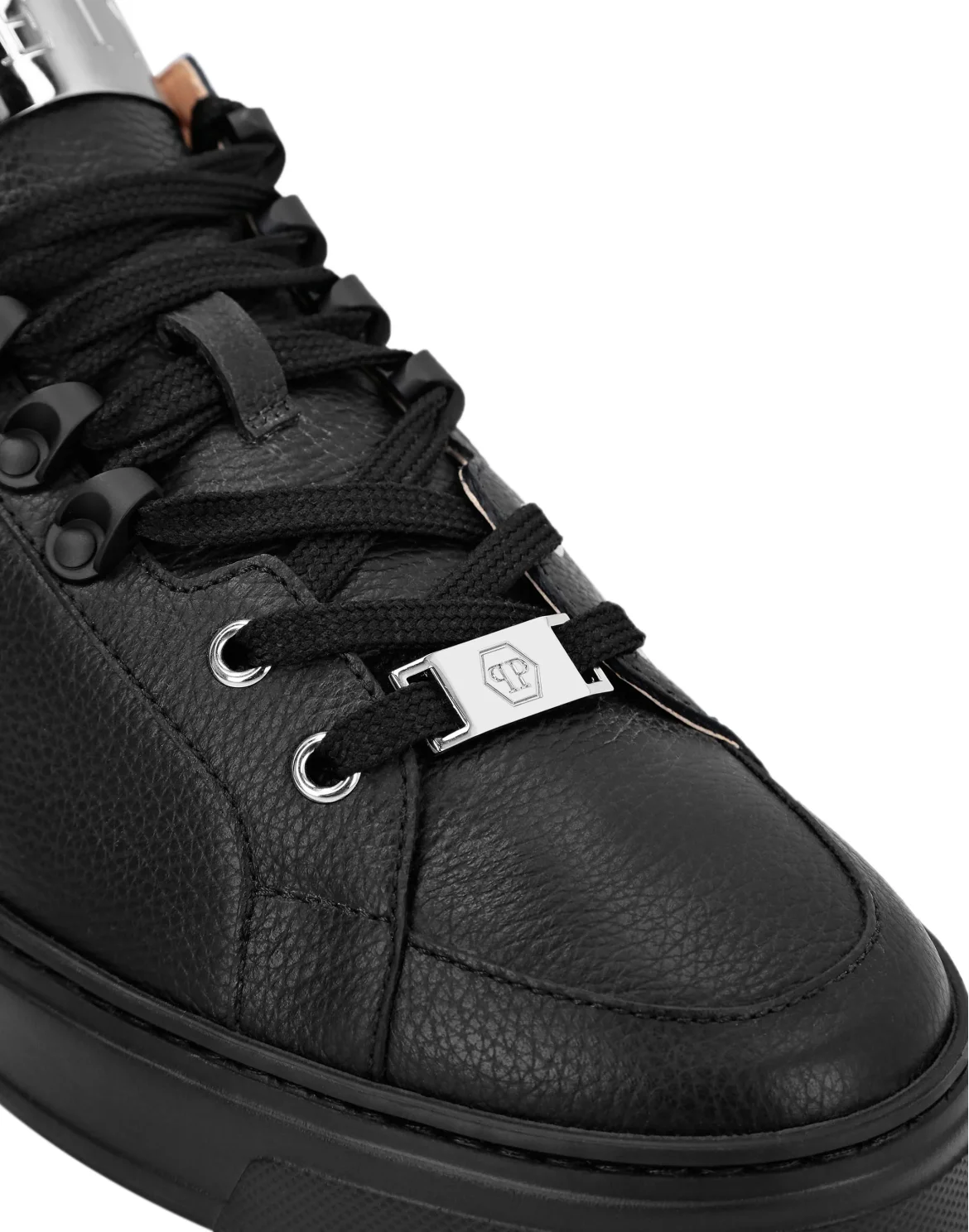 LO-TOP SNEAKERS SILVER $URFER LEATHER, цвет: Черный