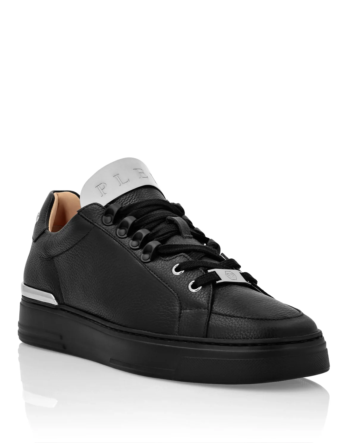 LO-TOP SNEAKERS SILVER $URFER LEATHER, цвет: Черный